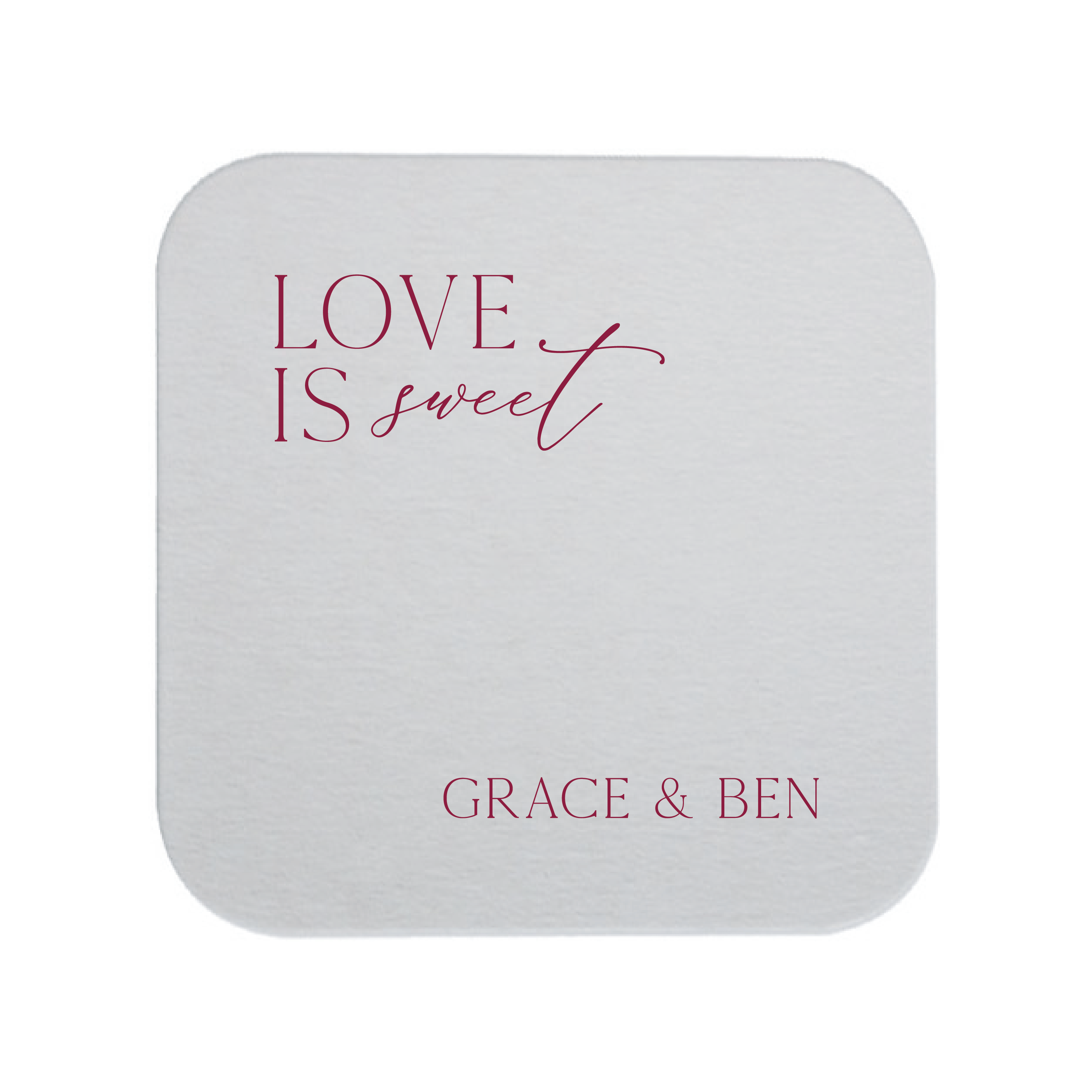 Love Is Sweet Personalized Wedding Coasters - Coasters
