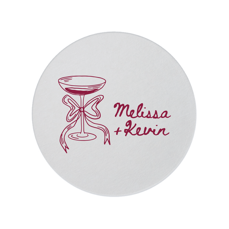 Champagne Doodle Personalized Wedding Coasters - Coasters