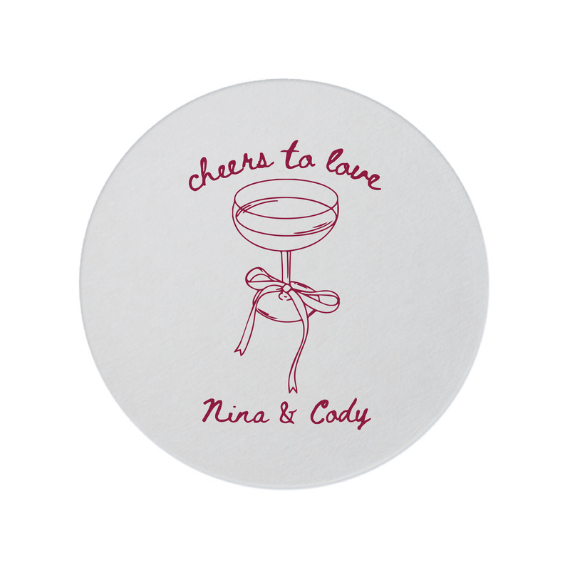 Cheers to Love Personalized Wedding Coasters - Coasters