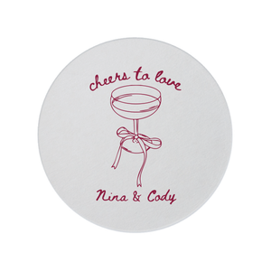 Cheers to Love Personalized Wedding Coasters