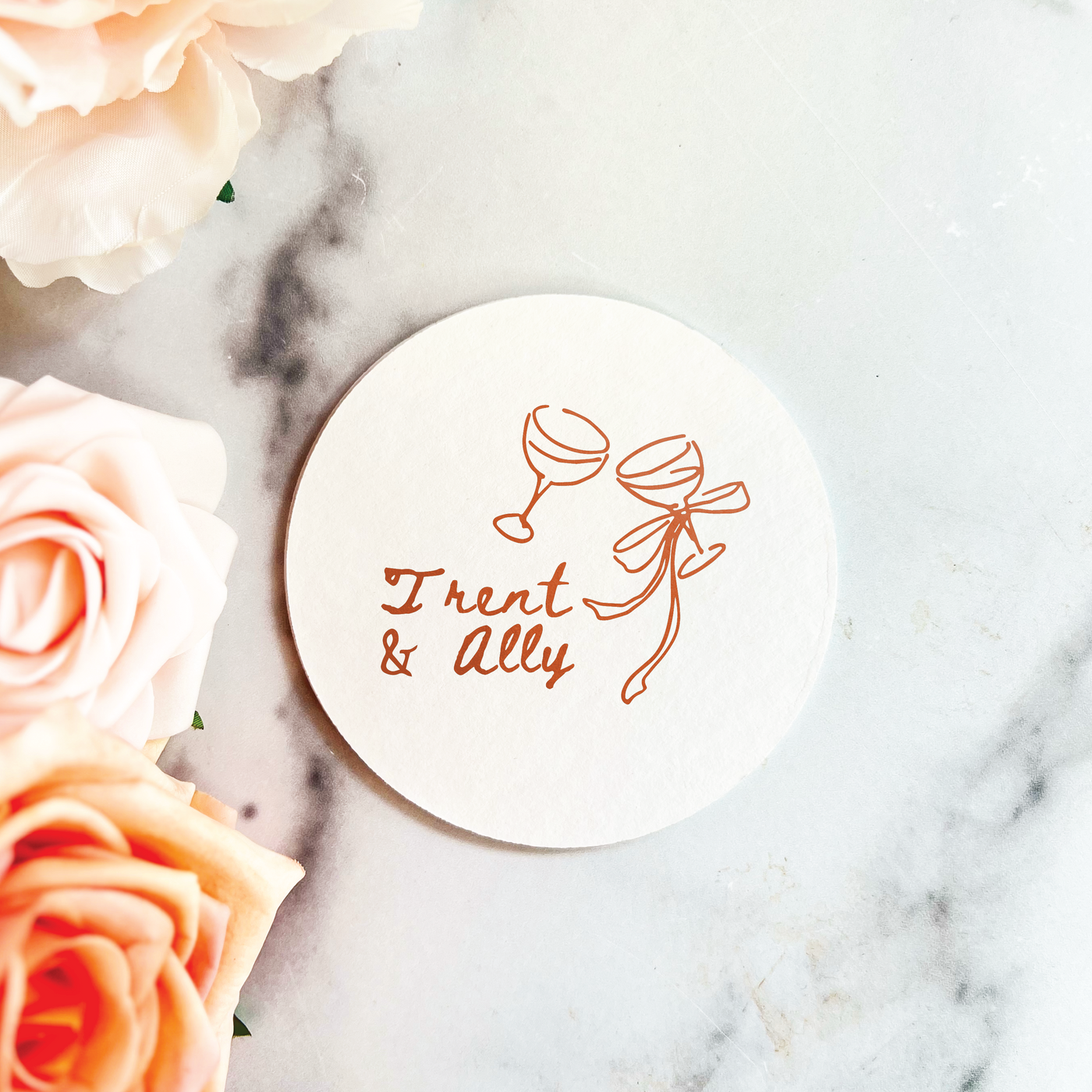 Cheers Personalized Wedding Coasters