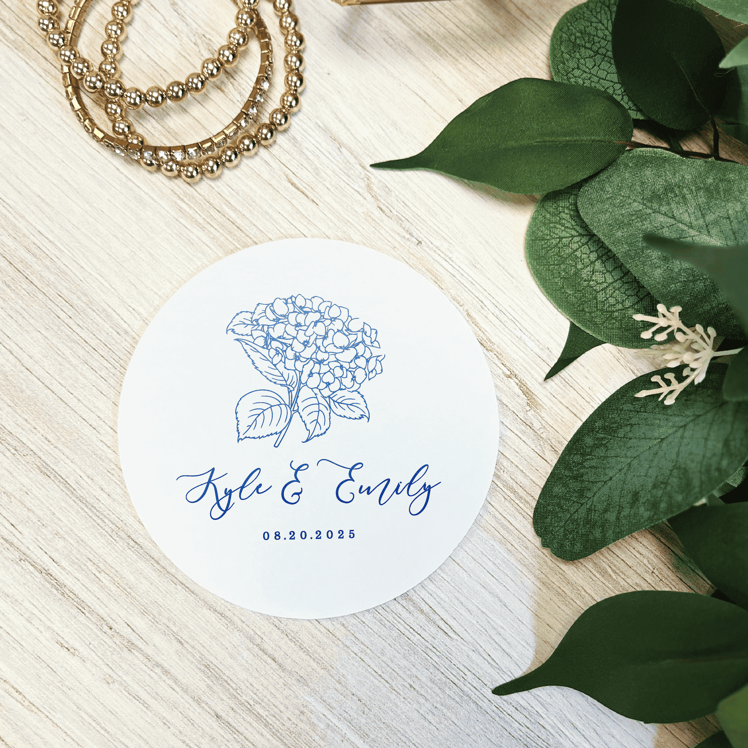 Elegant Hydrangea Wedding Coasters - Coasters