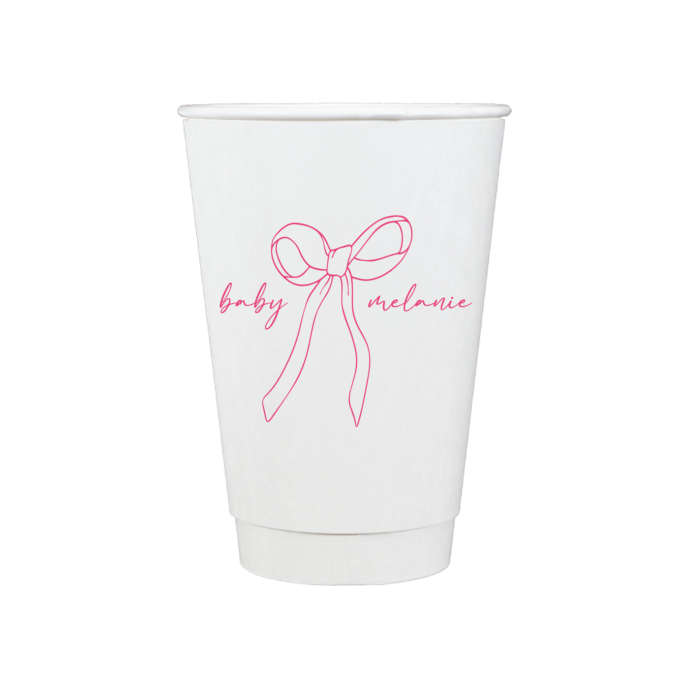 Elegant Bow Baby Shower Paper Coffee Cups