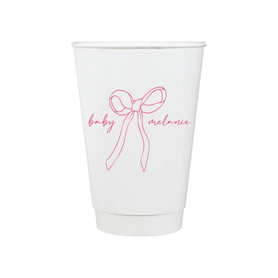 Elegant Bow Baby Shower Paper Coffee Cups