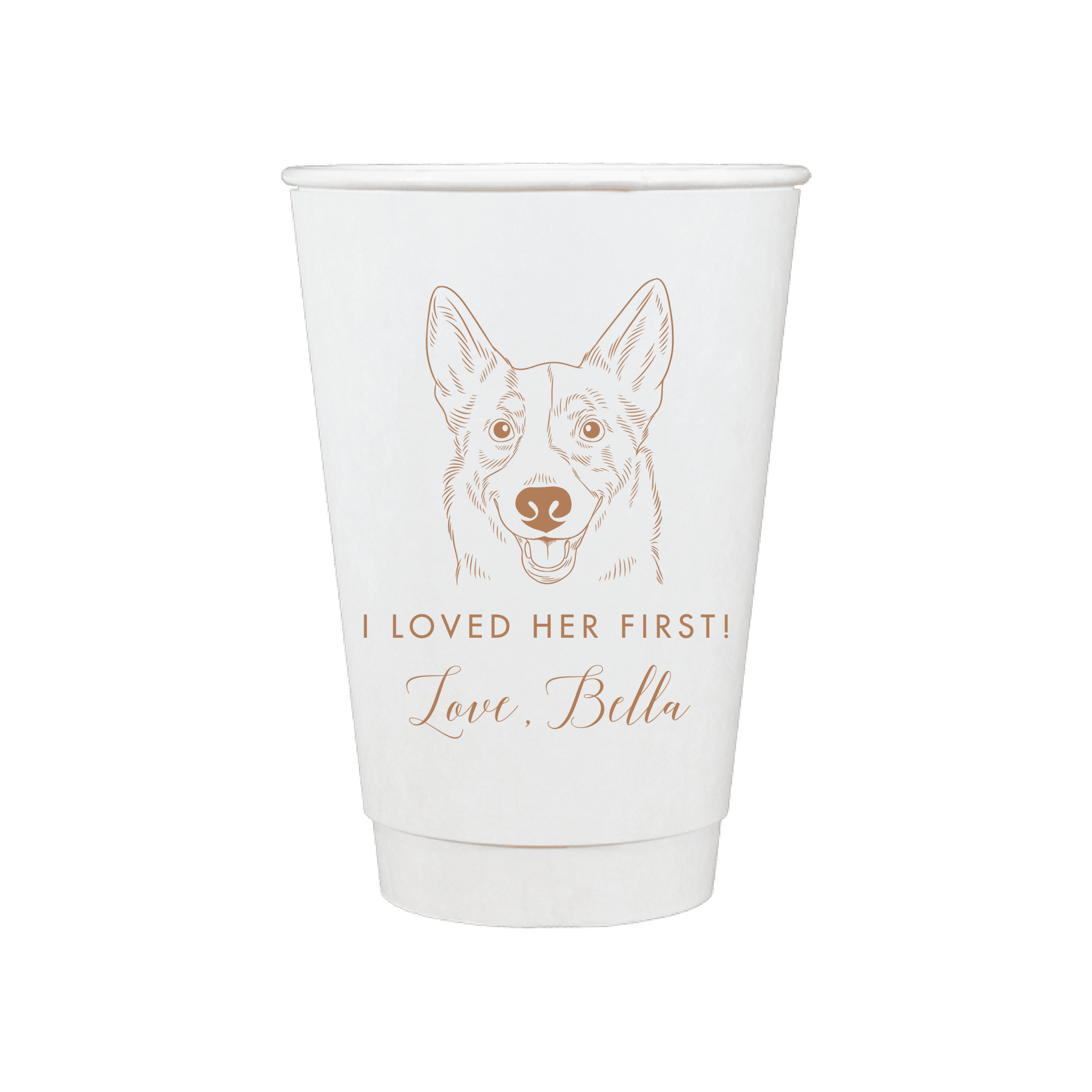 I Loved Her First Wedding Paper Cups with Custom Pet Design - Cup - Paper Cup - Dog
