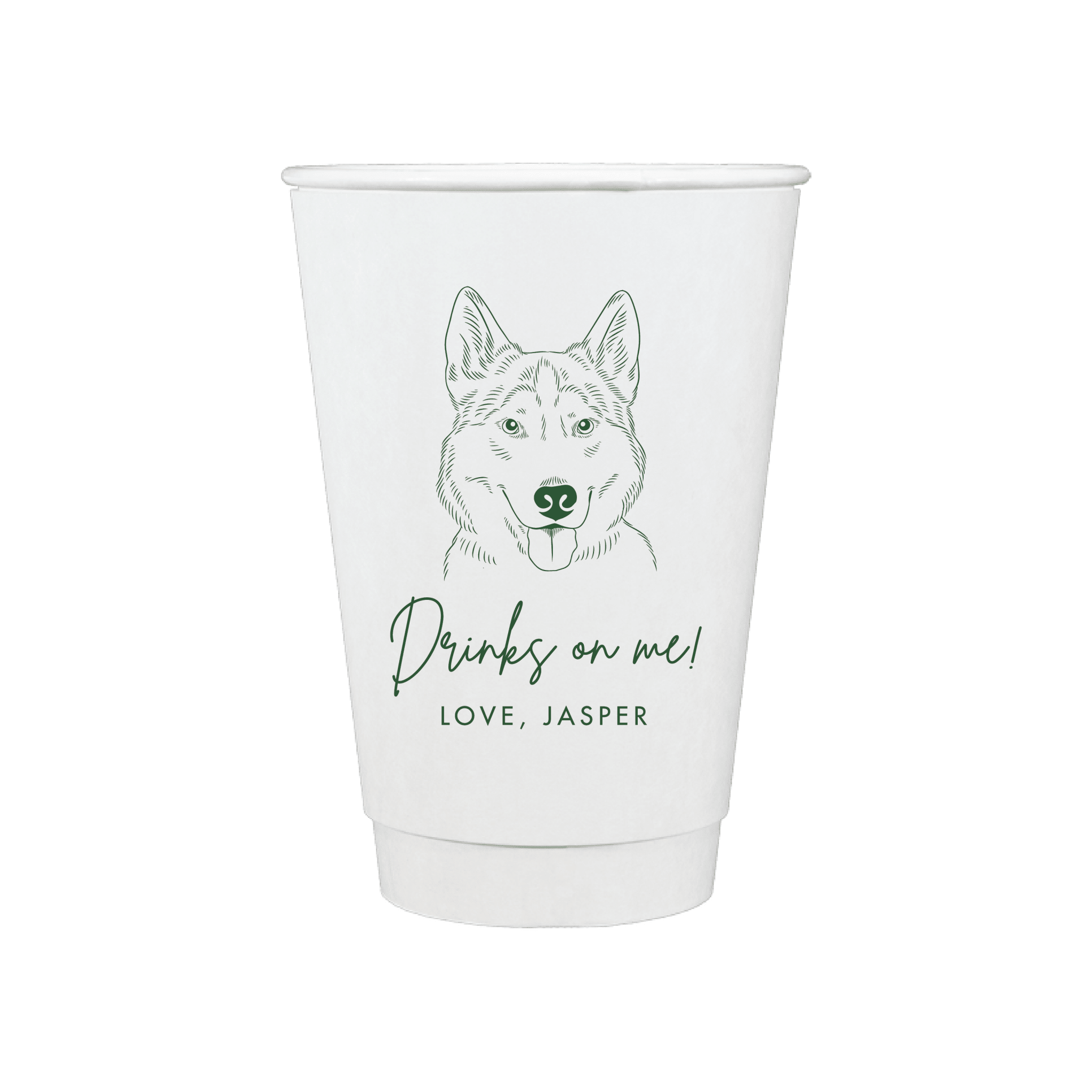 Wedding Paper Cups with Custom Dog Design - Cup - Paper Cup - Dog