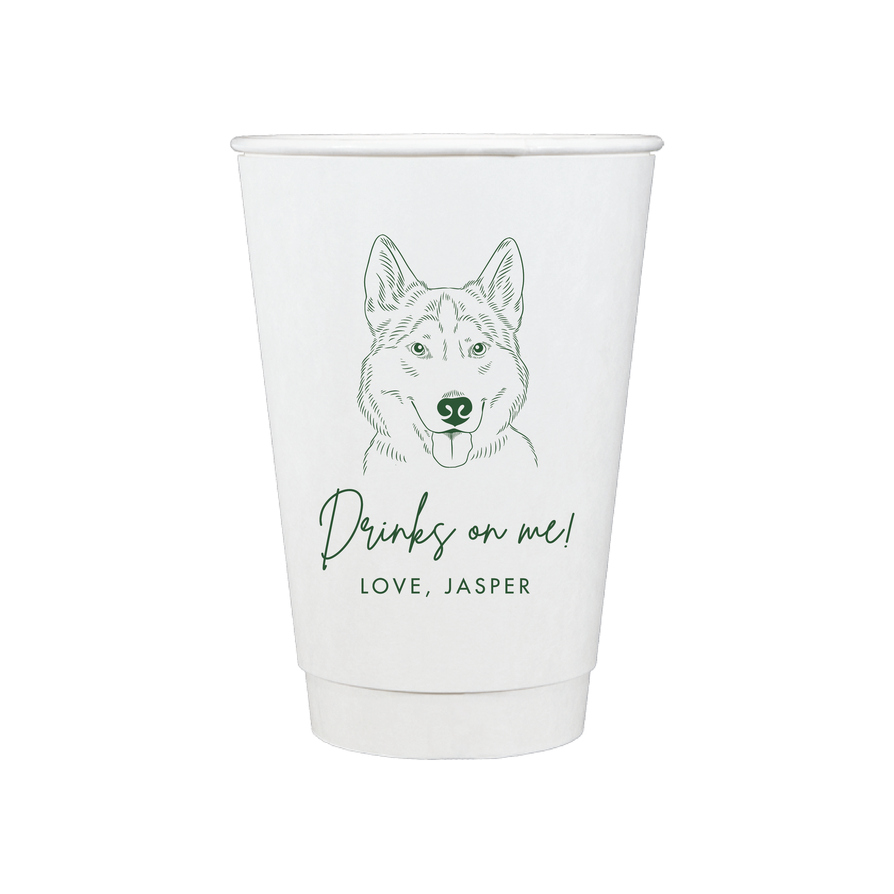 Wedding Paper Cups with Custom Dog Design - Cup - Paper Cup - Dog