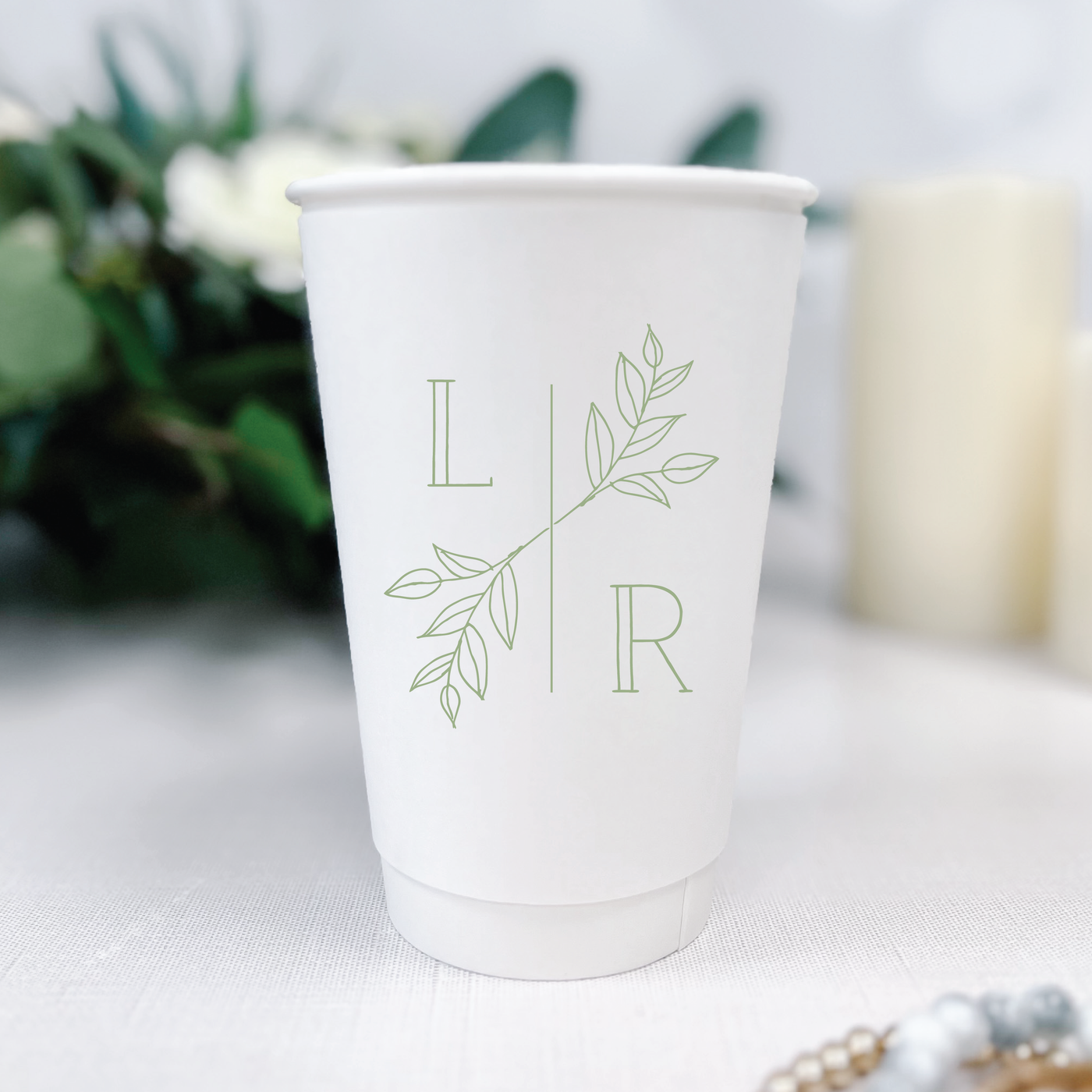 Modern Initials Personalized Wedding Paper Cups