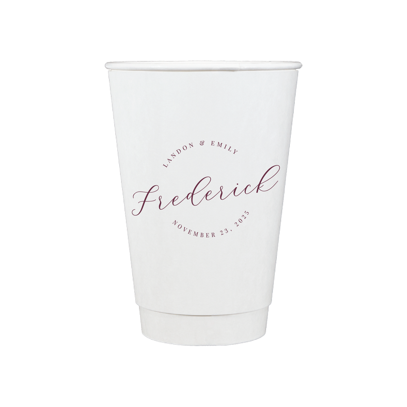 Last Name Personalized Wedding Paper Cups