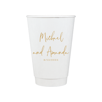 Custom Personalized Wedding Paper Cups