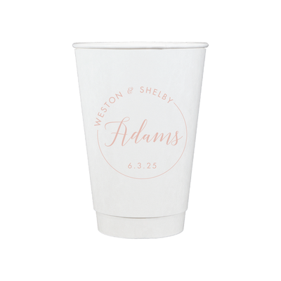 Custom Monogram Personalized Wedding Paper Cups