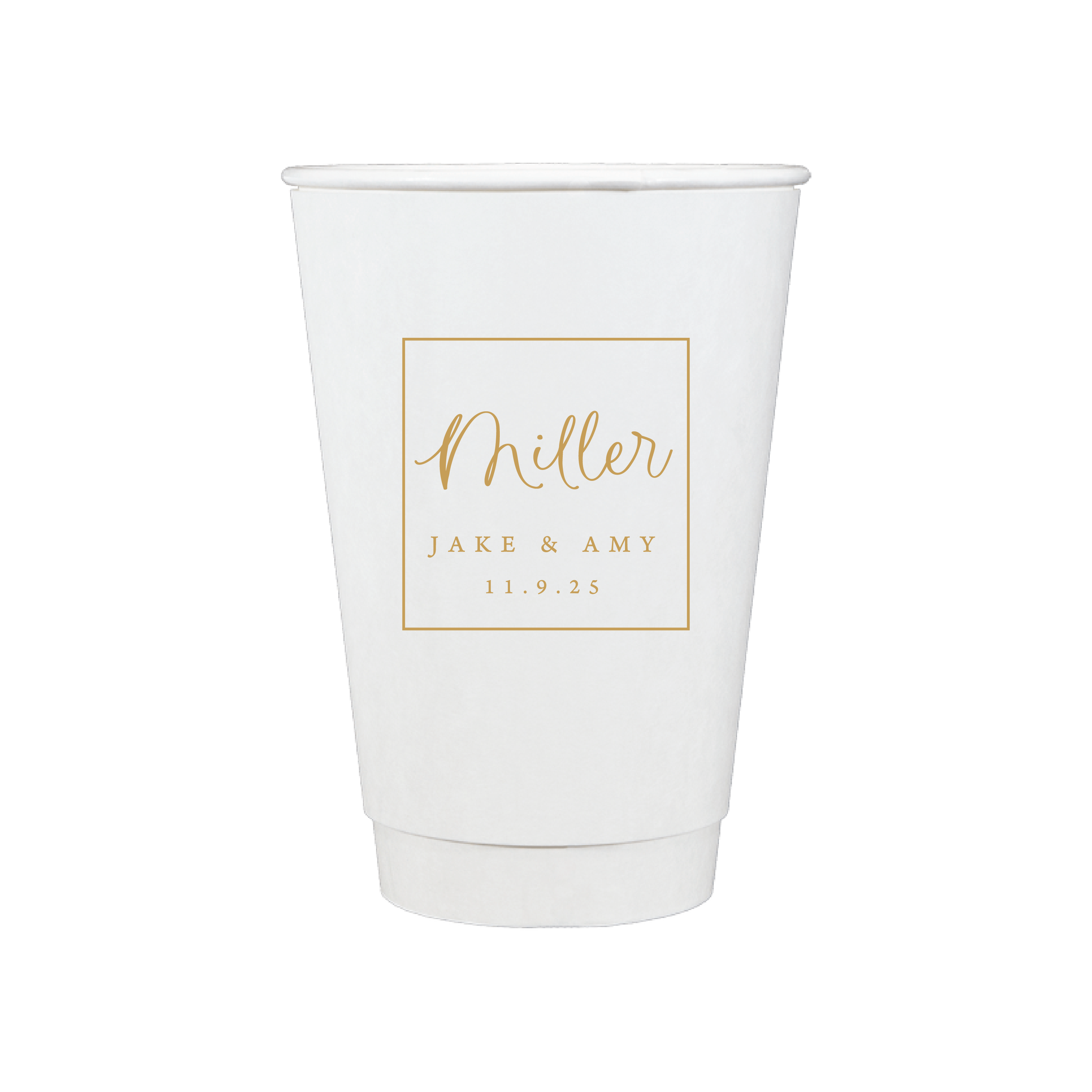 Square Monogram Personalized Wedding Paper Cups - Cup - Paper Cup