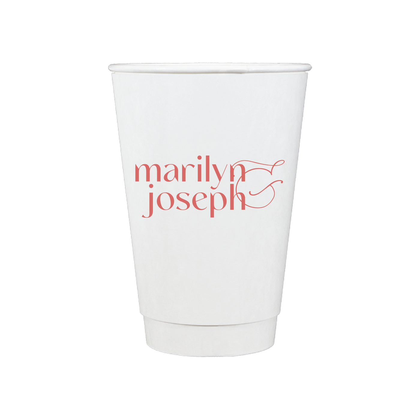 Modern First Names Personalized Wedding Paper Cups