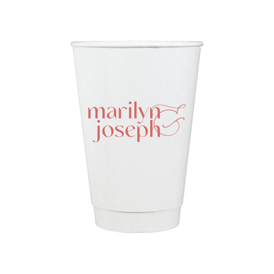 Modern First Names Personalized Wedding Paper Cups