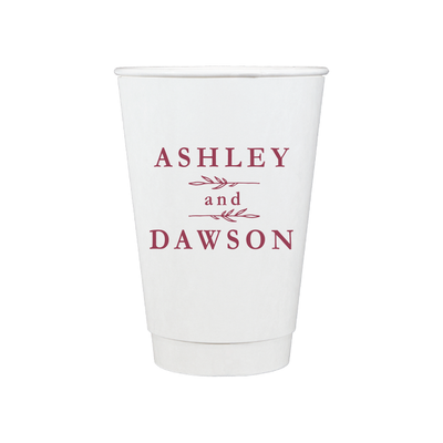 Custom Monogram Personalized Wedding Paper Cups