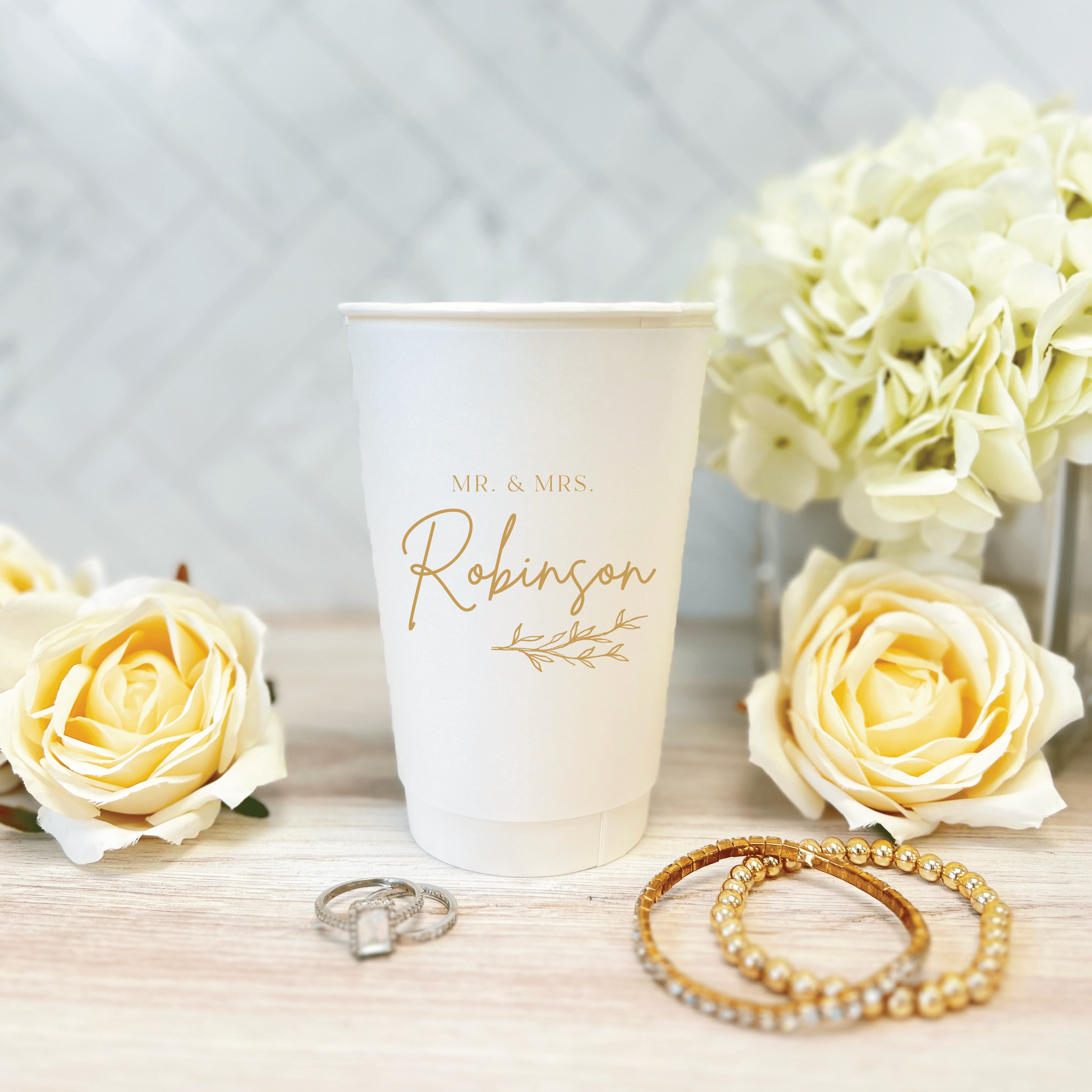 Custom Monogram Personalized Wedding Paper Cups - Cup - Paper Cup