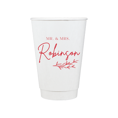 Custom Monogram Personalized Wedding Paper Cups