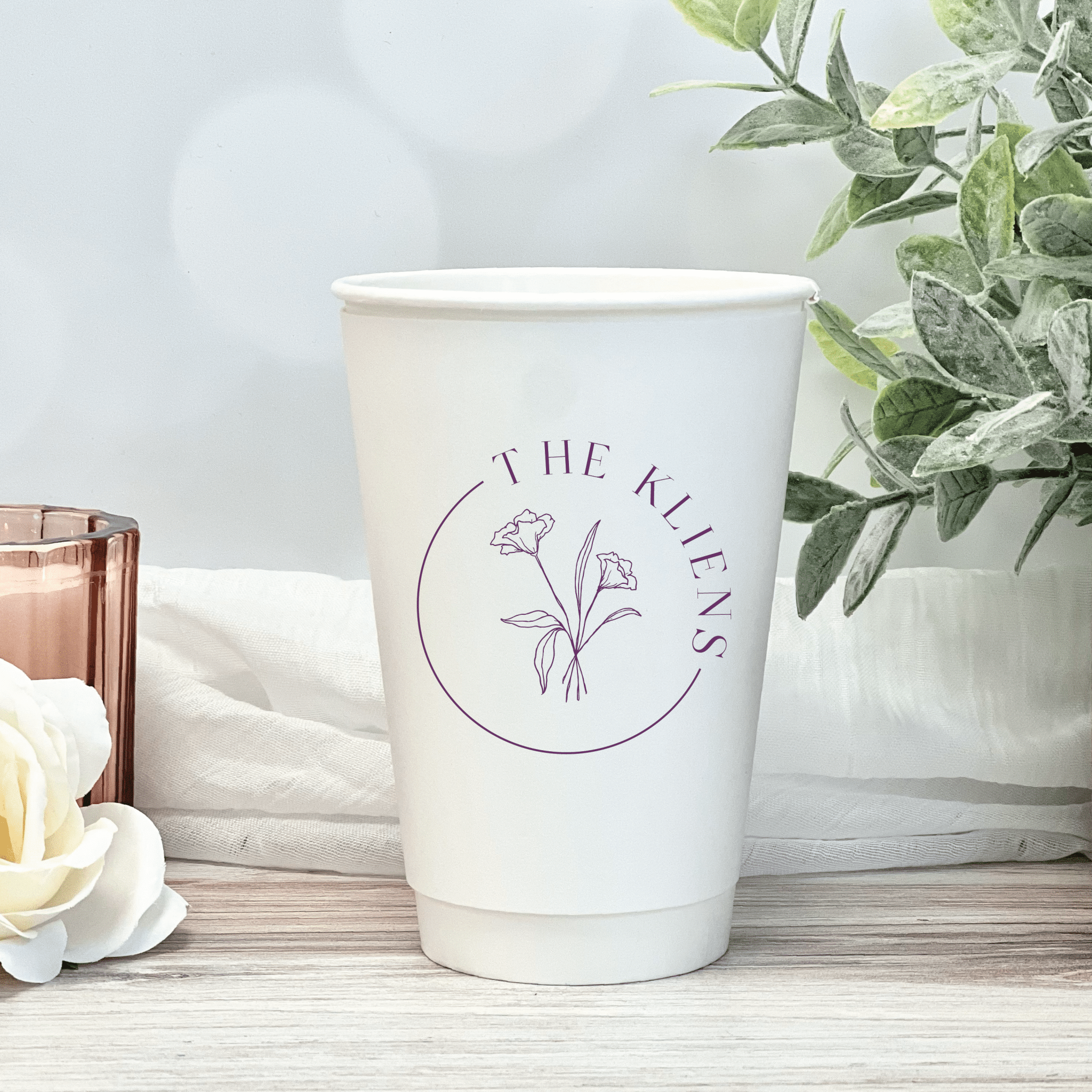 Custom Monogram Personalized Wedding Paper Cups - Cup - Paper Cup