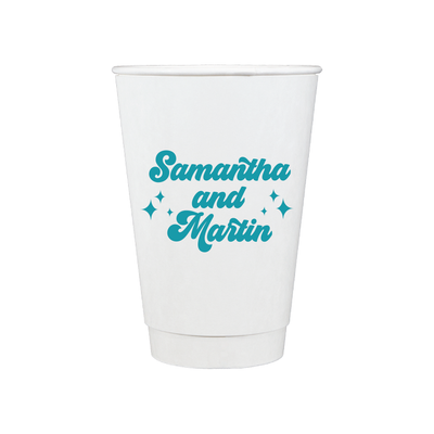 Custom Monogram Personalized Wedding Paper Cups