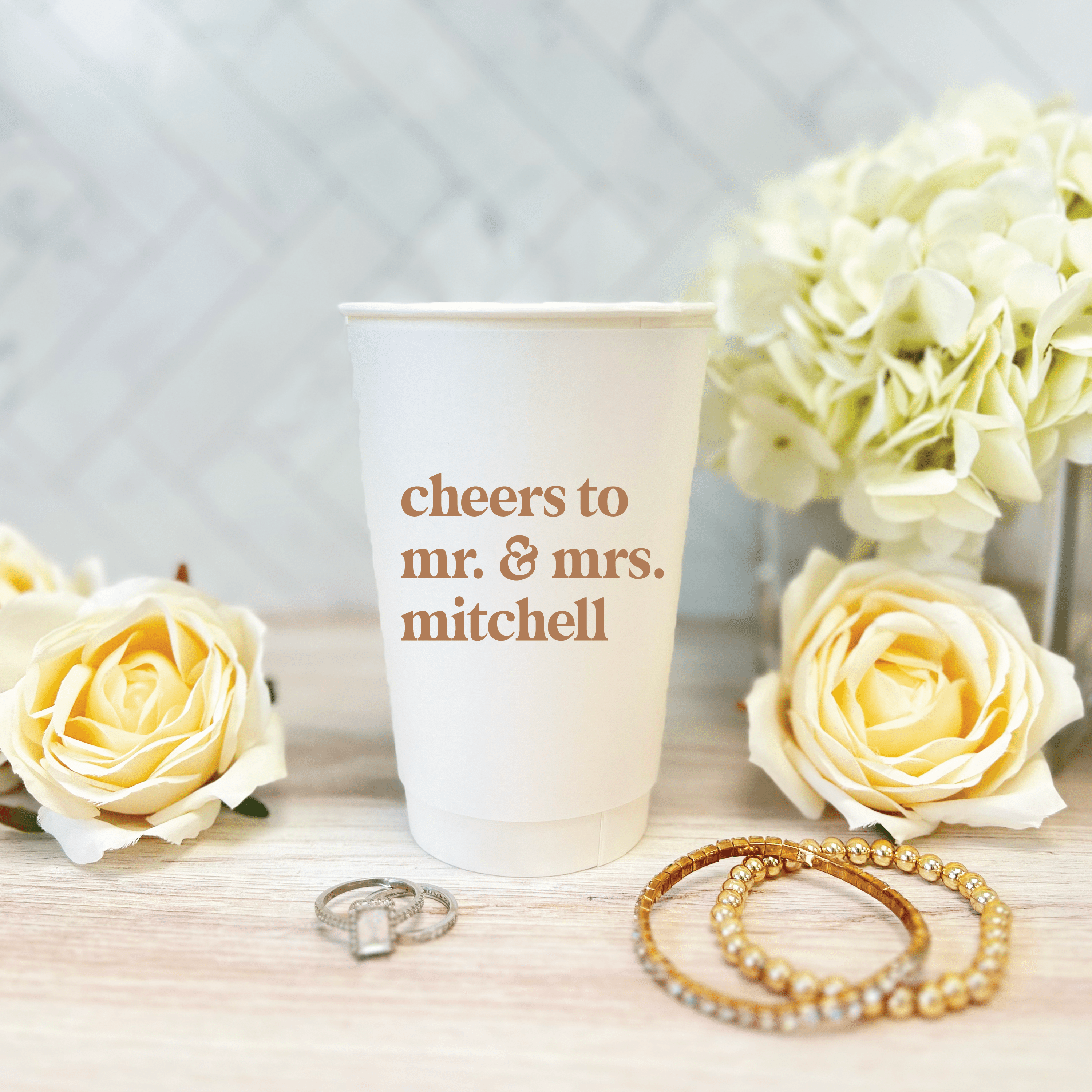Custom Monogram Personalized Wedding Paper Cups - Cup - Paper Cup