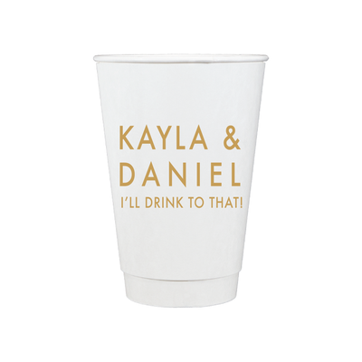 Custom Monogram Personalized Wedding Paper Cups