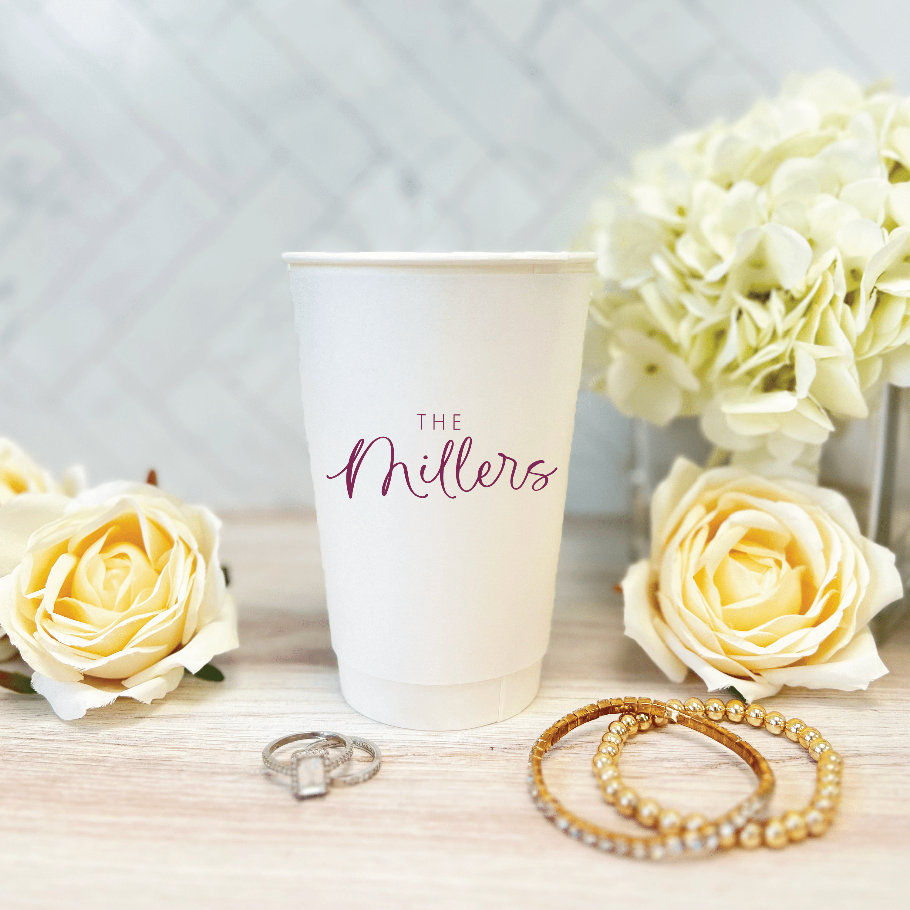 Custom Monogram Personalized Wedding Paper Cups - Cup - Paper Cup