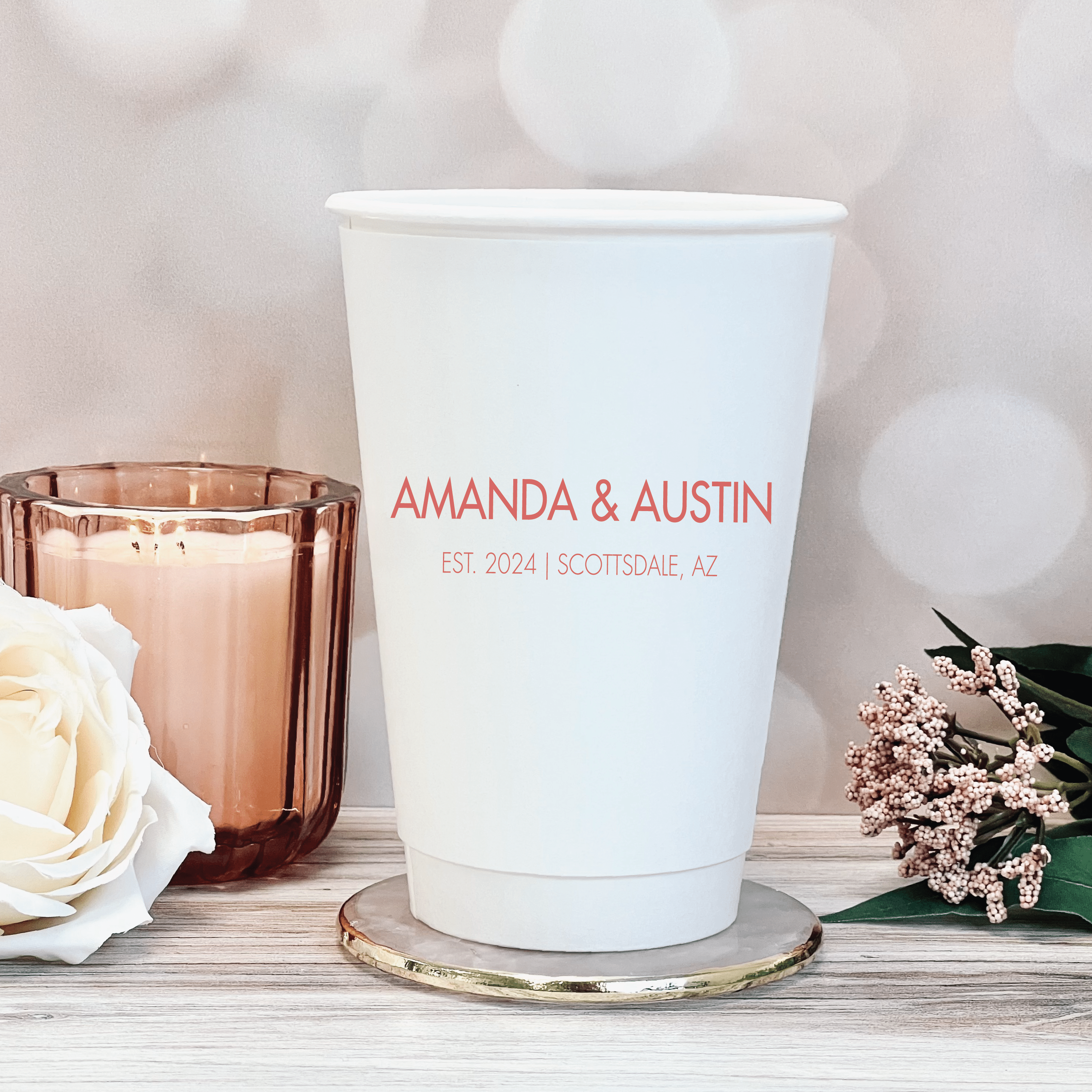 Custom Monogram Personalized Wedding Paper Cups - Cup - Paper Cup