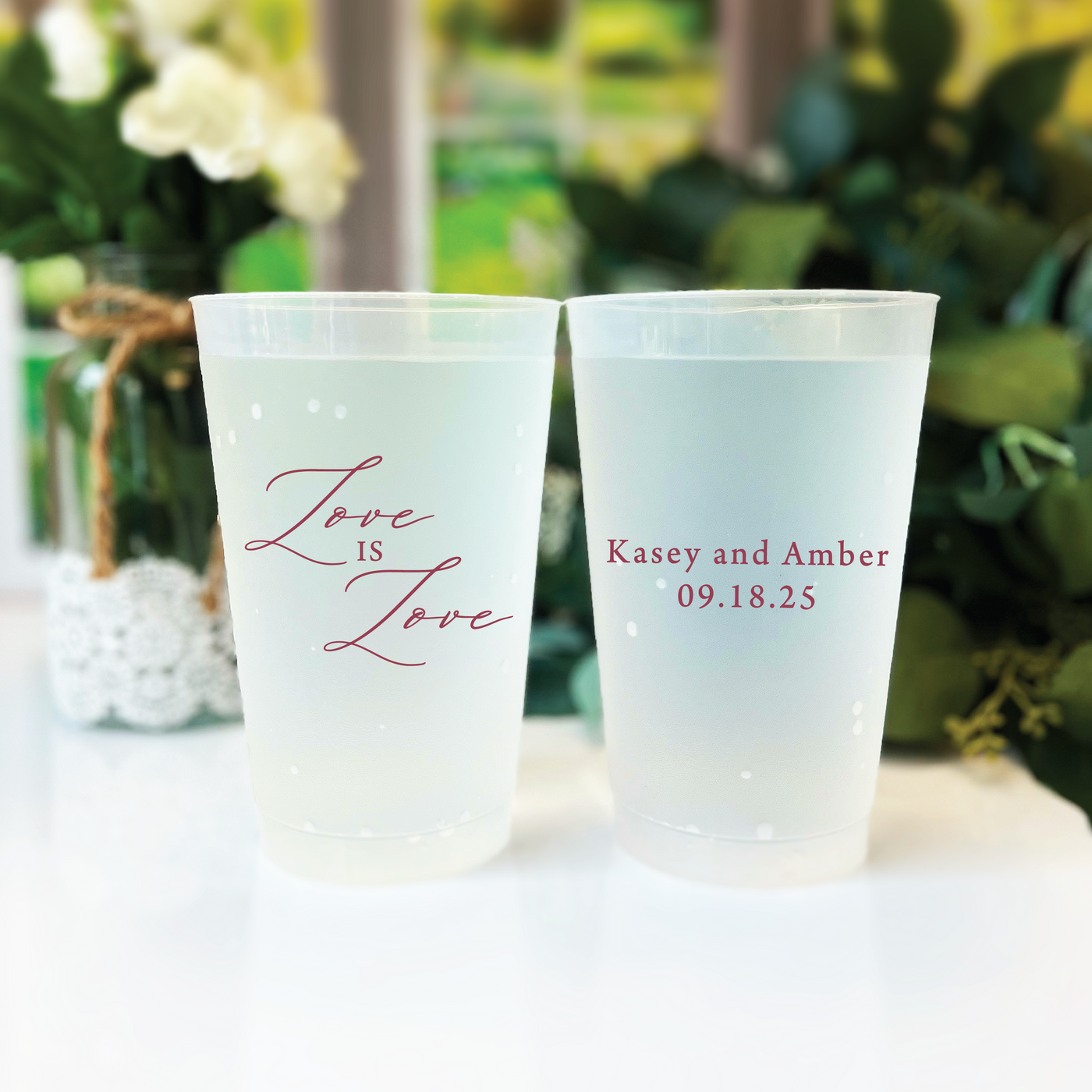 LGBT Wedding Frosted Plastic Cups - More Options Available