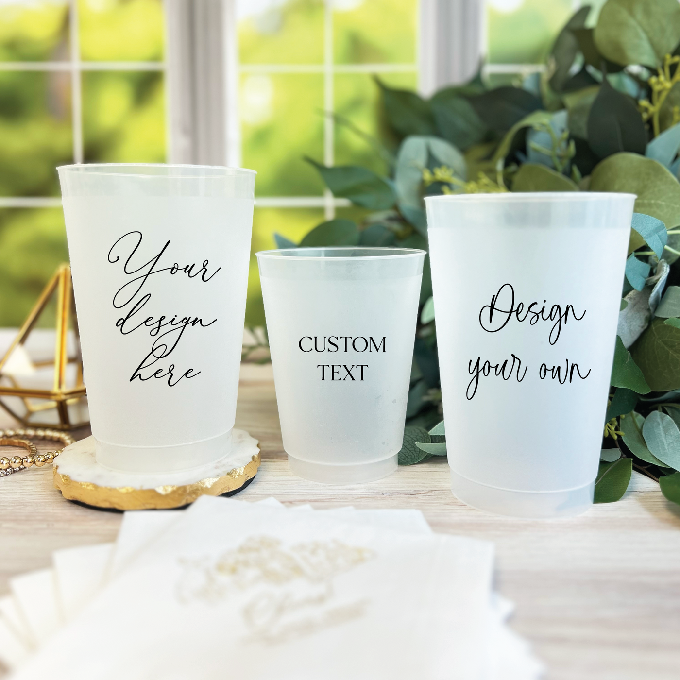 Design Your Own Frosted Shatterproof Plastic Cups