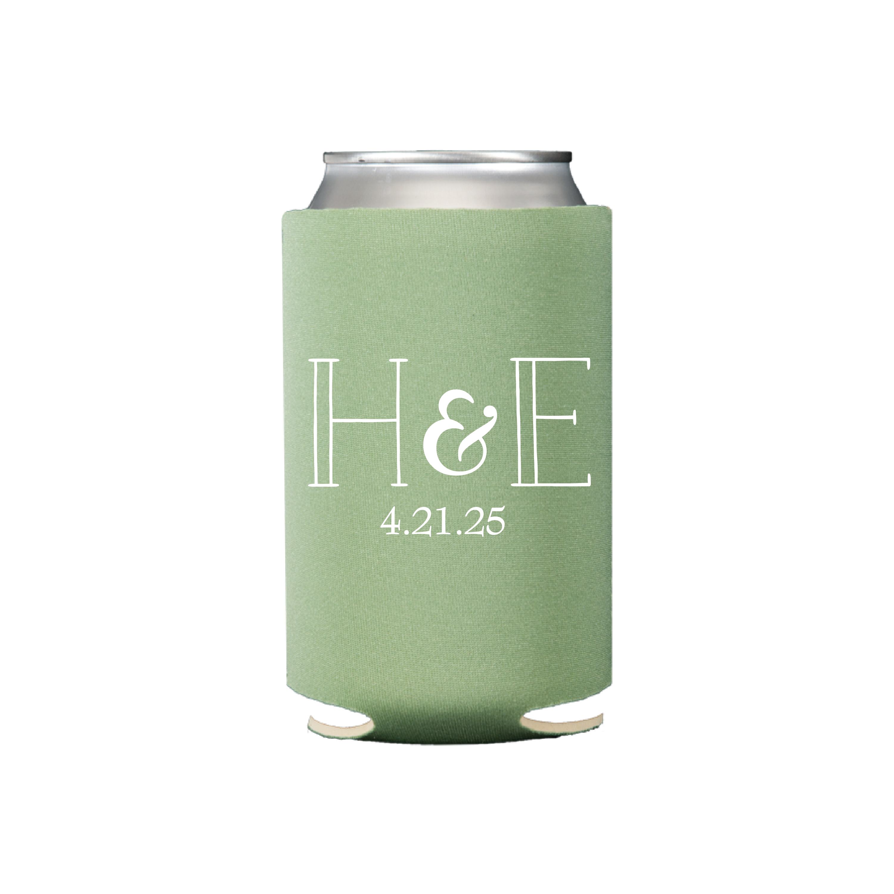 Custom Wedding Favor Beer Can Coolers with Monogram - Can Cooler