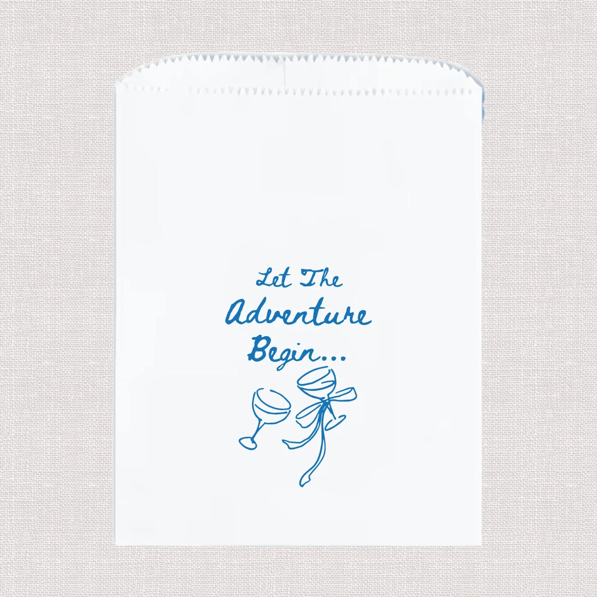 Let The Adventure Begins Personalized Favor Treat Bag
