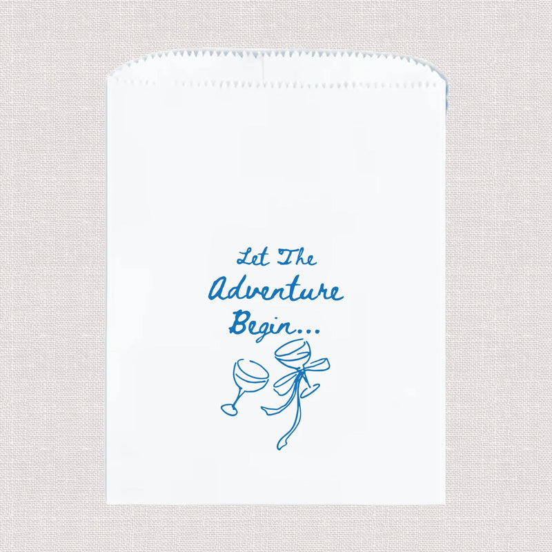 Let The Adventure Begins Personalized Favor Treat Bag