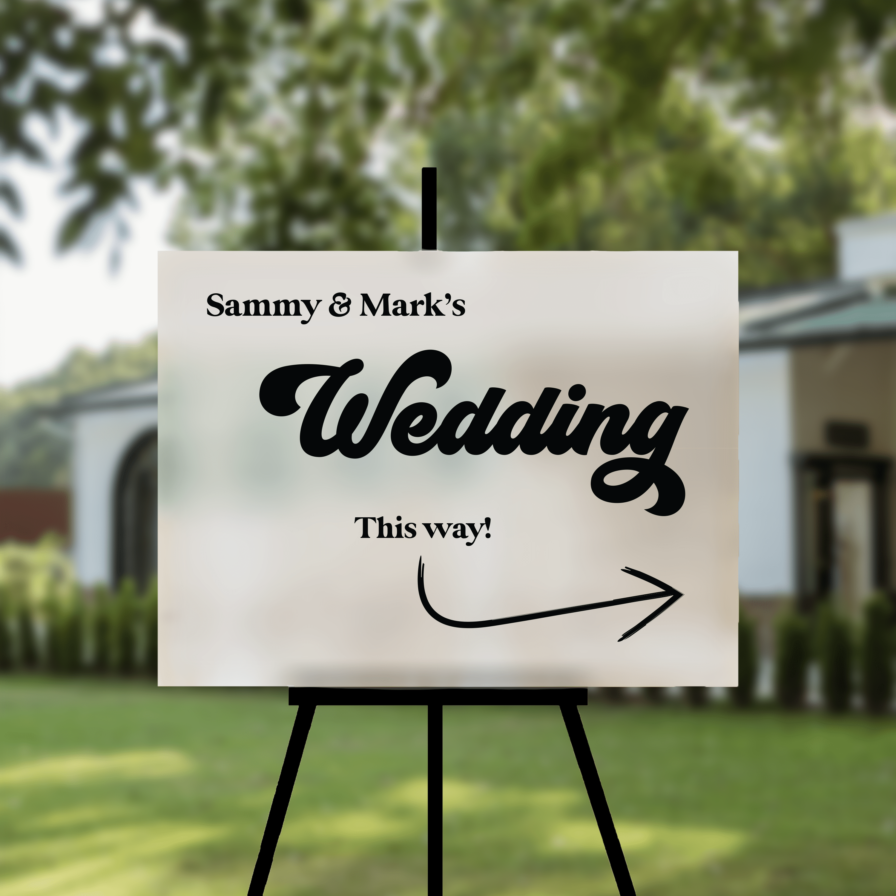 Retro Directional Wedding Ceremony Sign - Welcome Sign
