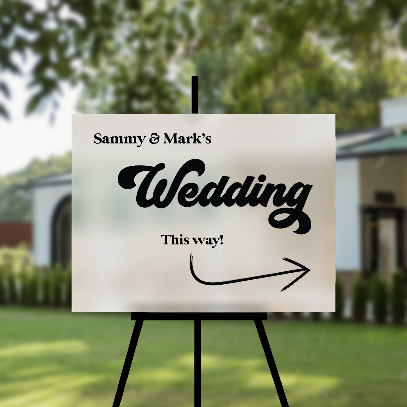 Retro Directional Wedding Ceremony Sign