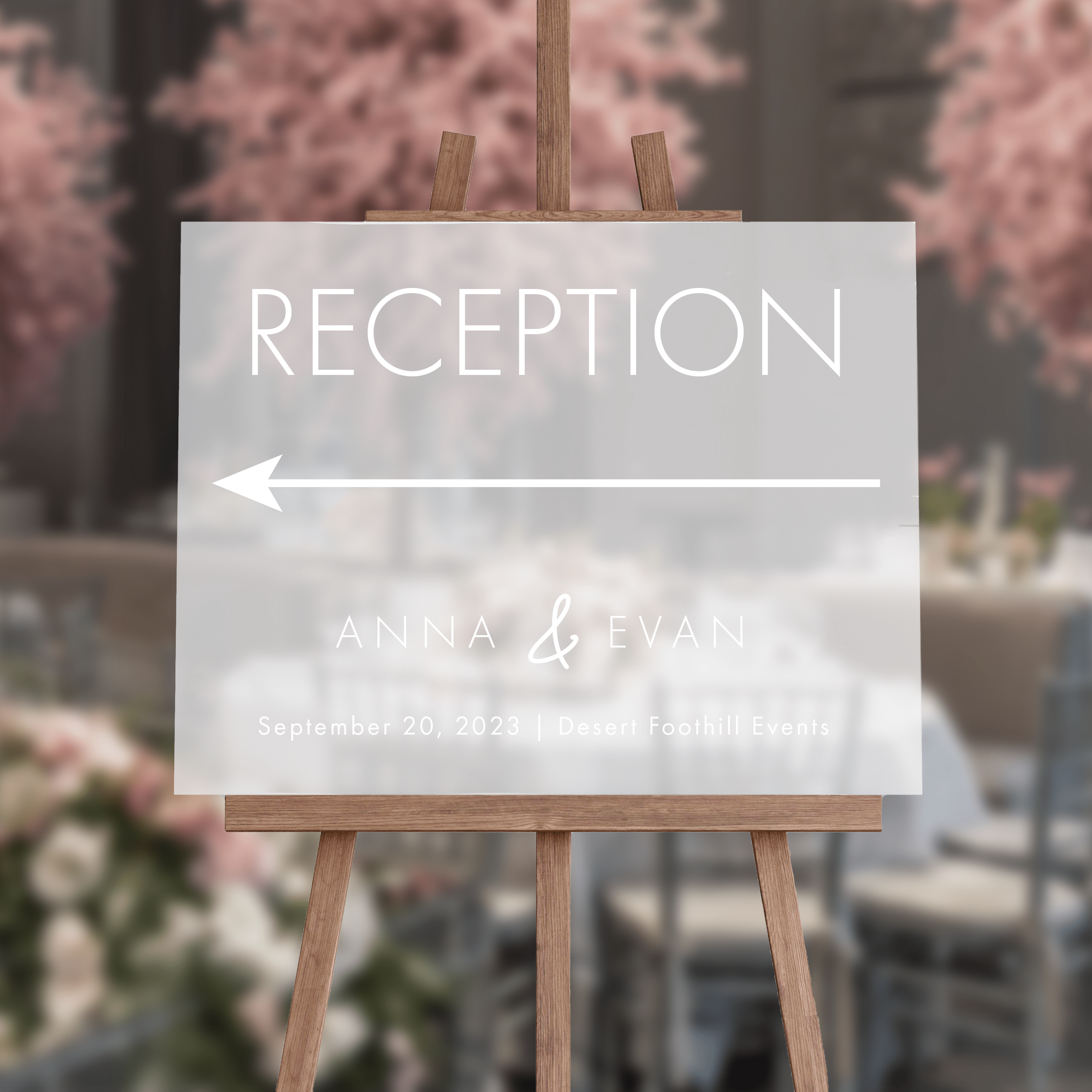 Modern Reception Directional Wedding Ceremony Sign - Welcome Sign