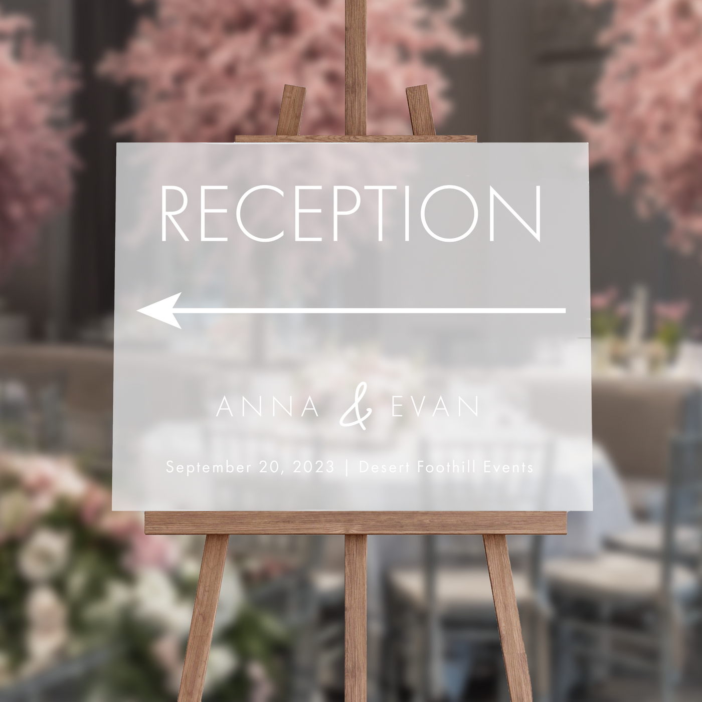 Modern Reception Directional Wedding Ceremony Sign