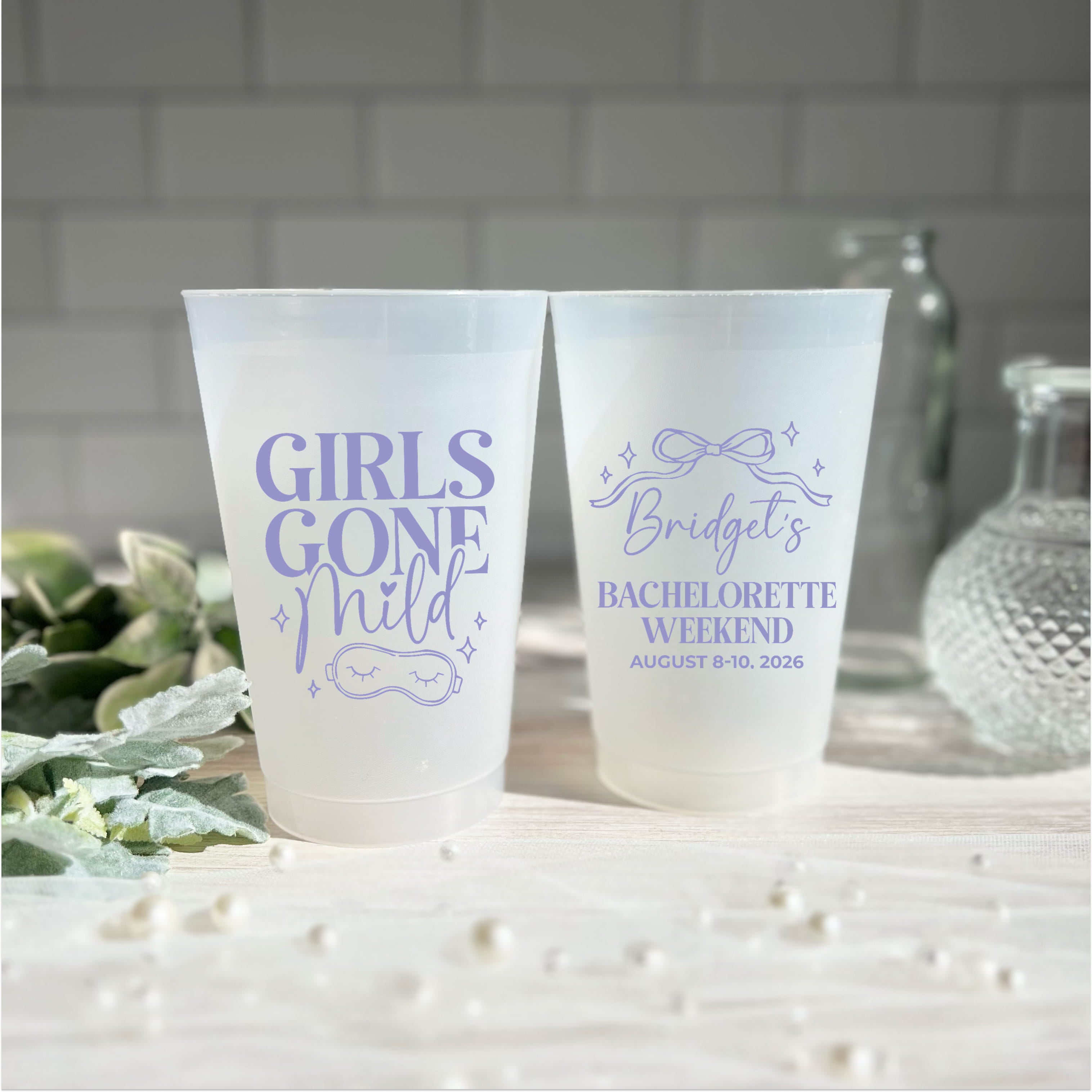 Girls Gone Mild bachelorette party cups, personalized bachelorette favor