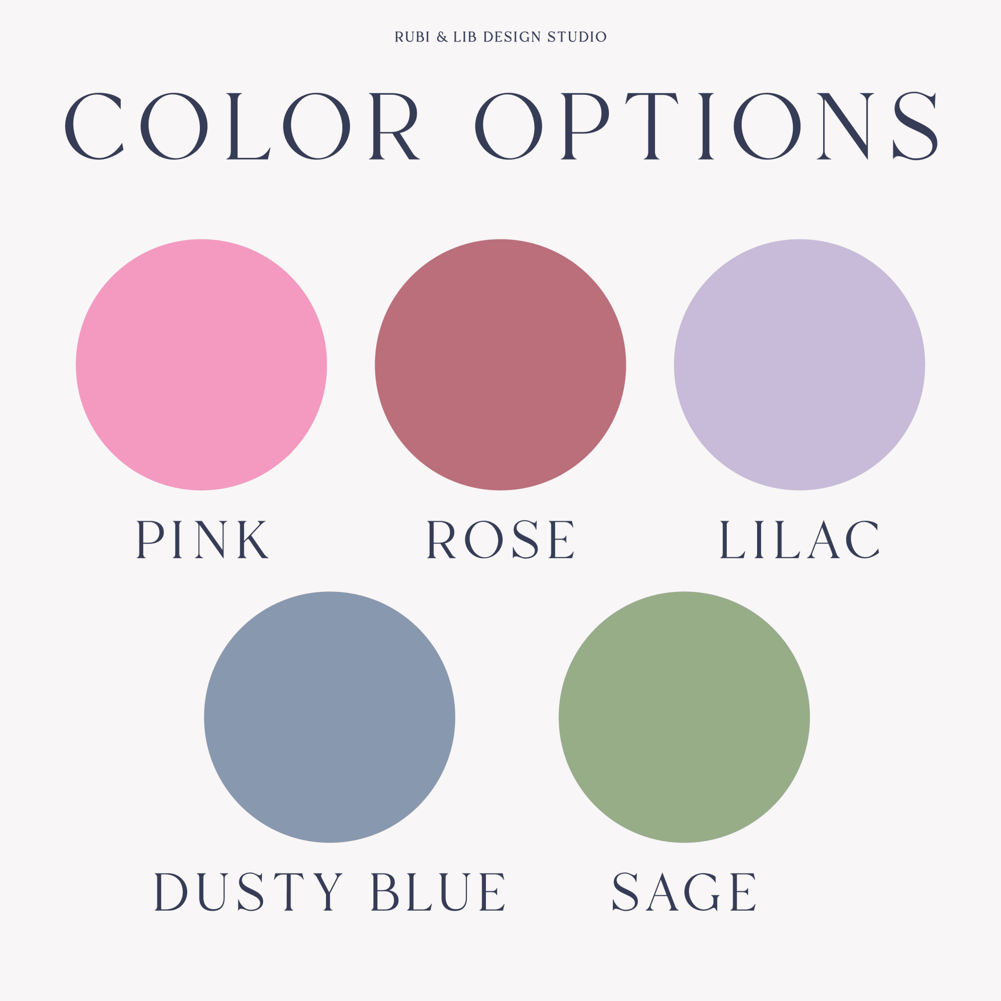 Doodle style bachelorette banner - Printify color chart showing available text color options
