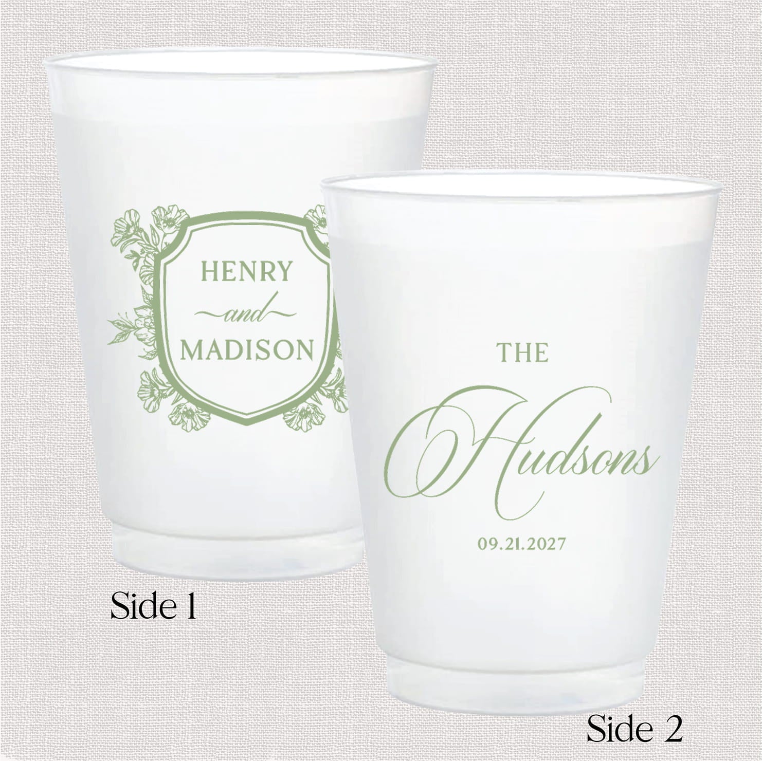 Floral Toile personalized 16oz frosted shatterproof cups - web photo