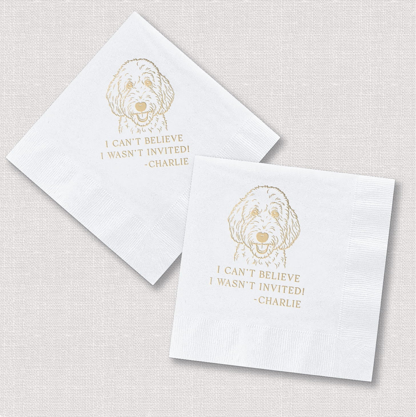 I Can't Believe I Wasn't Invited square and diamond acrylic coasters — funny personalized pet wedding coasters