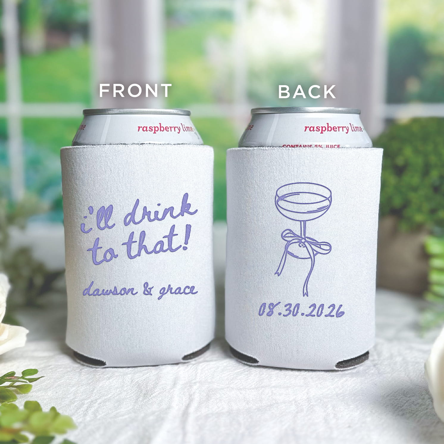 Cheers to Love can coolers real photo — wedding bundle