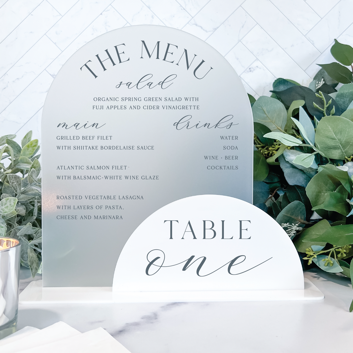 Classic Wedding Menu & Table Number Signs