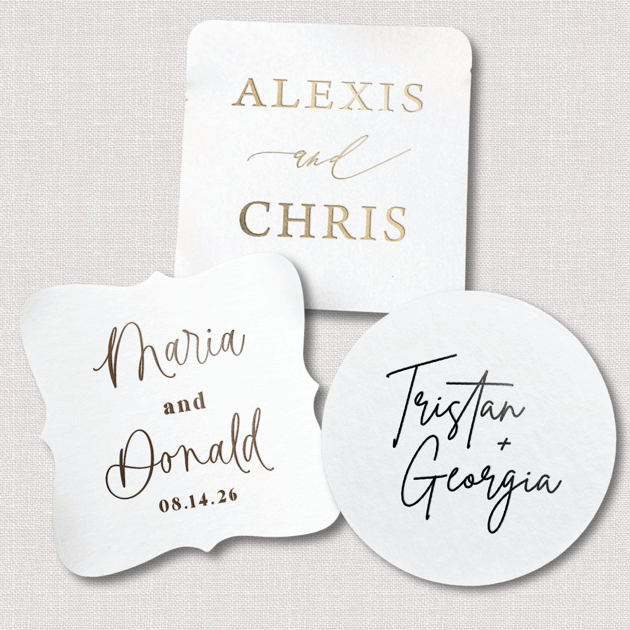 First Names Personalized Wedding Coasters