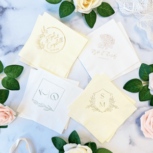 Floral Monogram Wedding Napkins