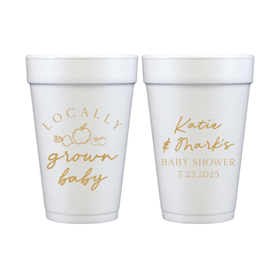 Locally Grown Baby Shower Foam Cups