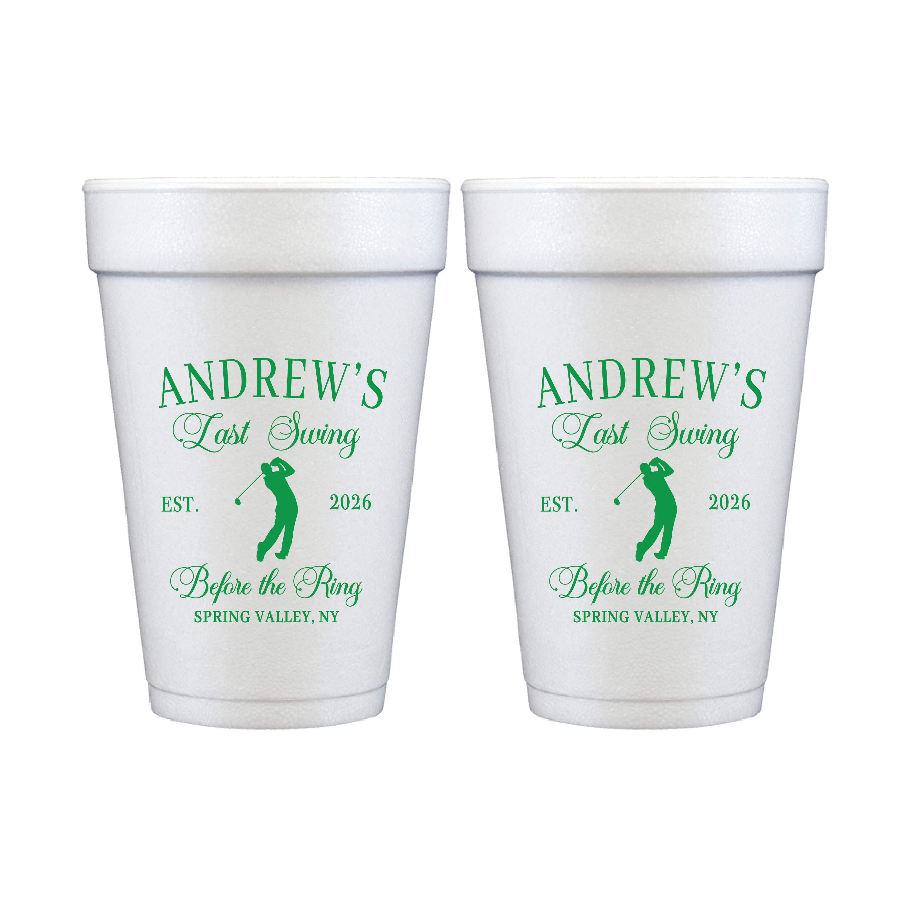 Last Swing Before The Ring Bachelor Party Foam Cups