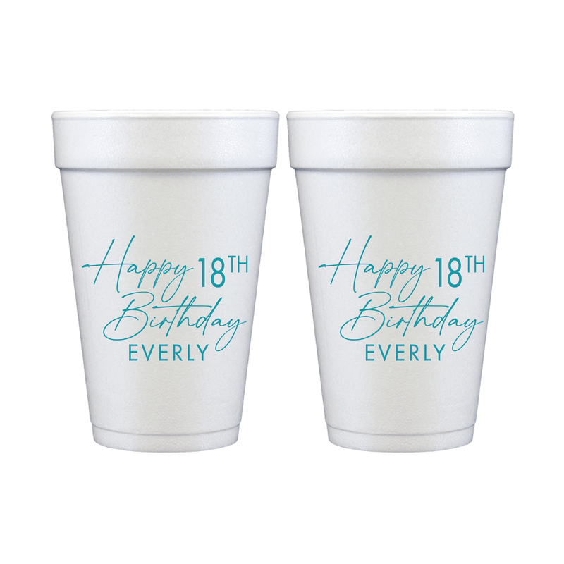 Elegant Milestone Birthday Foam Cups