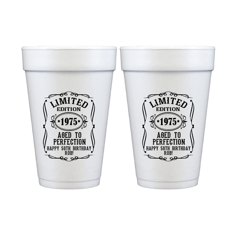 Aged to Perfection Birthday Foam Cups