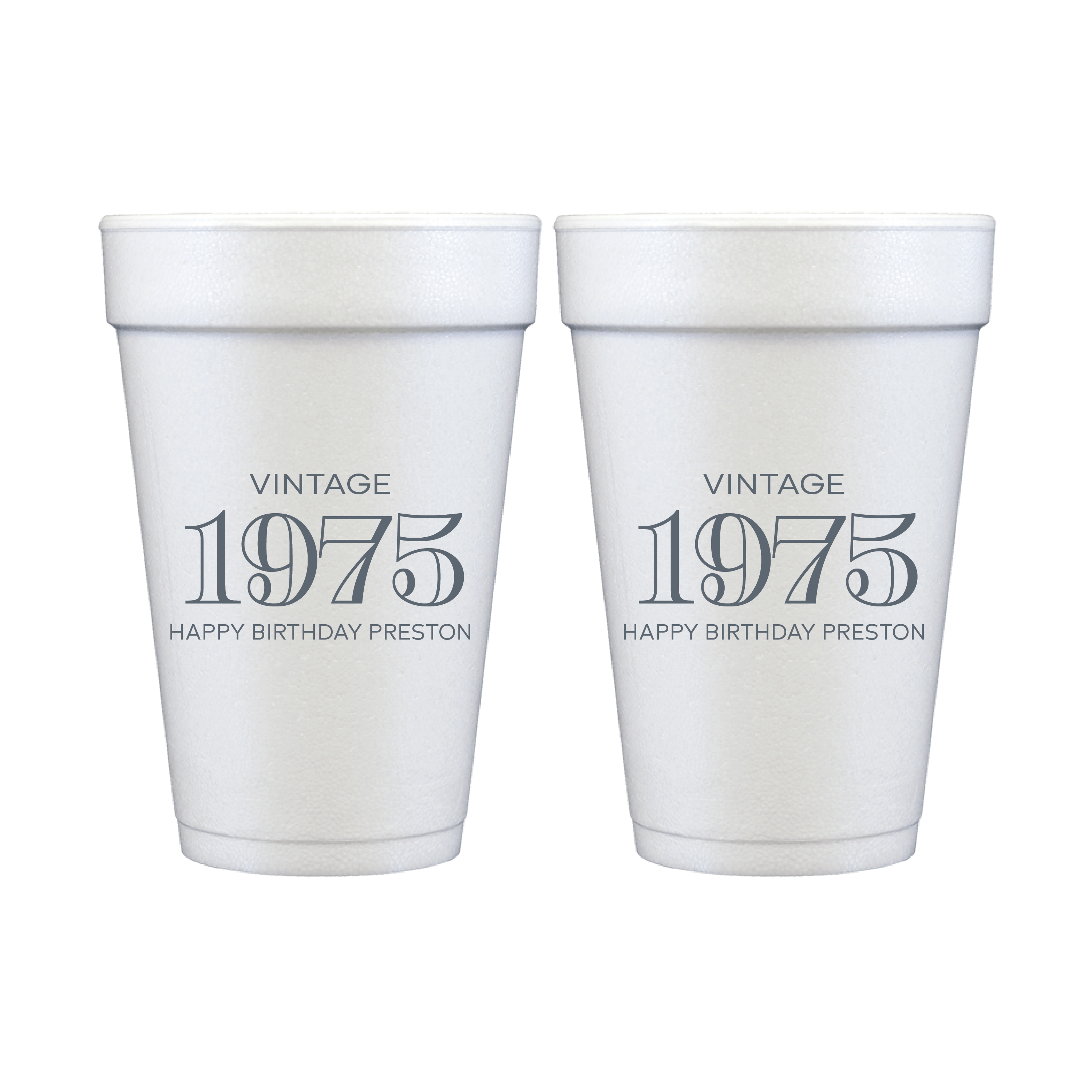 Vintage Birthday Foam Cups