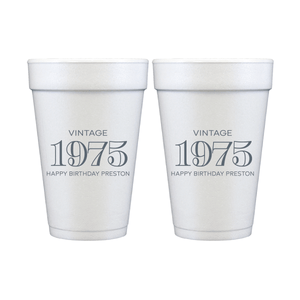 Vintage Birthday Foam Cups